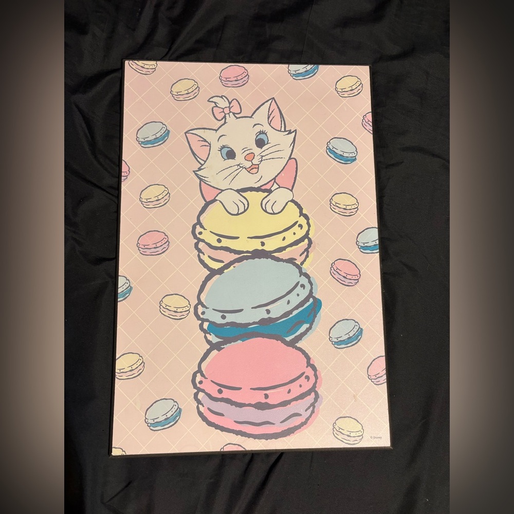 Disney Cat with Colorful Macarons Canvas Art